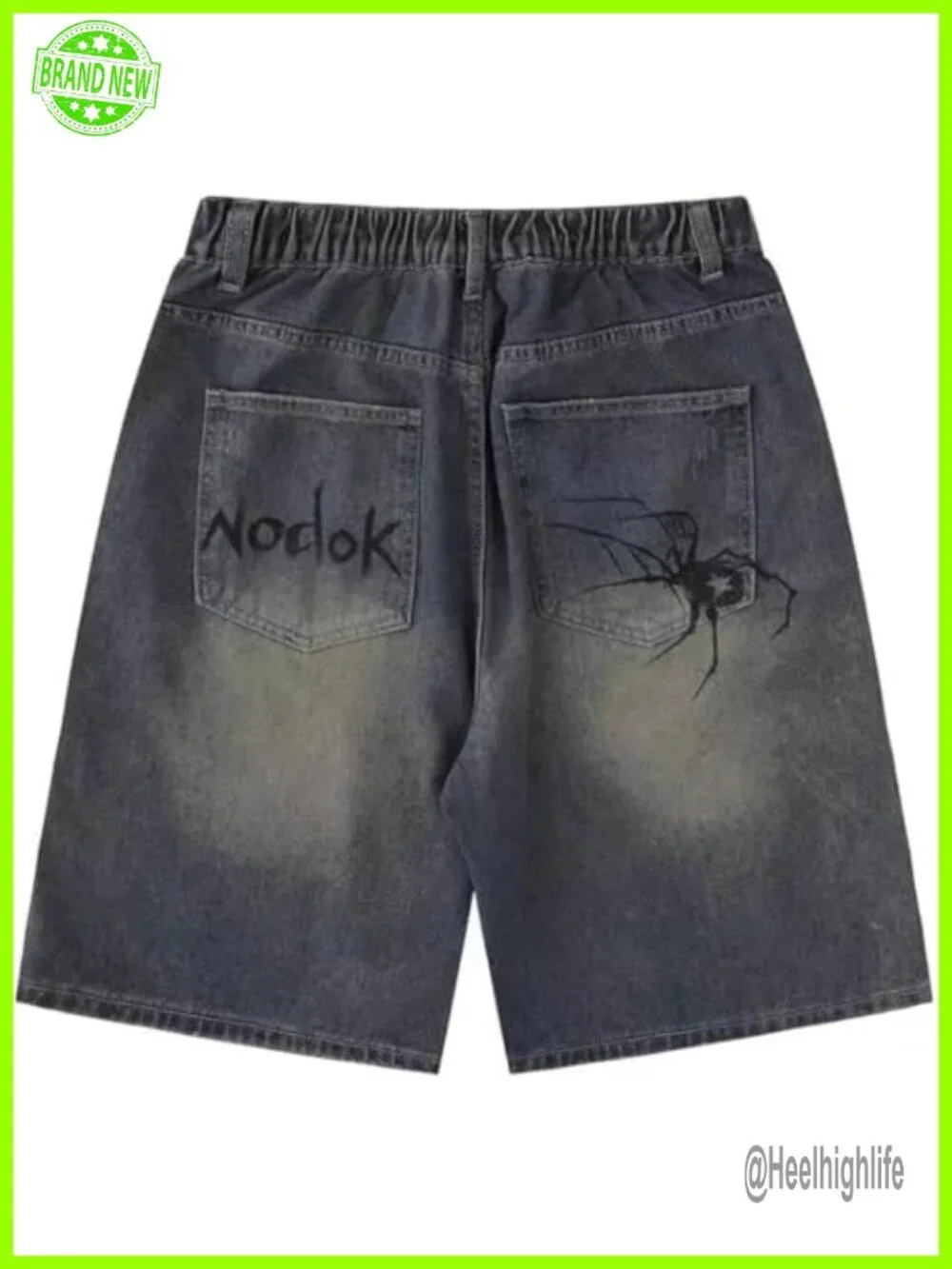 Baggy Vintage Acid Wash Jean Shorts Wide Leg Y2K Grunge Streetwear
